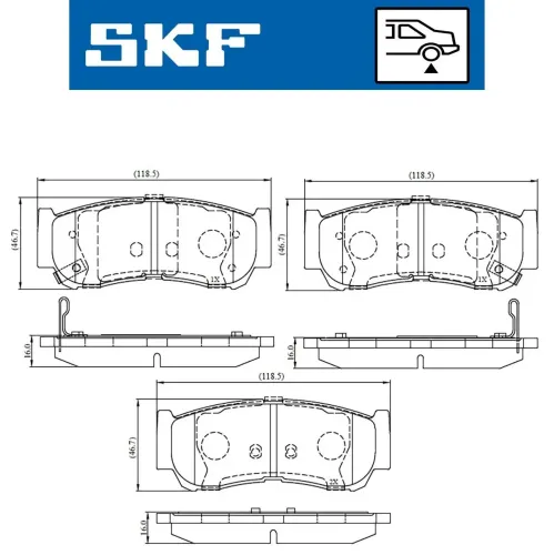 Bremsbelagsatz, Scheibenbremse SKF VKBP 90538 A Bild Bremsbelagsatz, Scheibenbremse SKF VKBP 90538 A