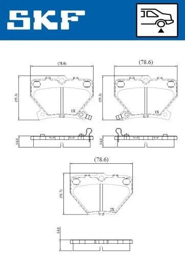 Bremsbelagsatz, Scheibenbremse SKF VKBP 90559 A Bild Bremsbelagsatz, Scheibenbremse SKF VKBP 90559 A