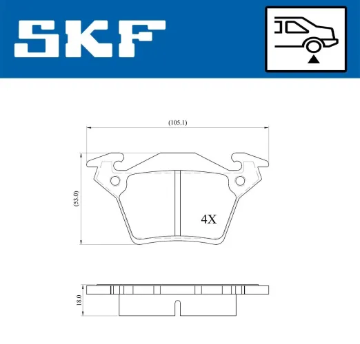 Bremsbelagsatz, Scheibenbremse SKF VKBP 90568 Bild Bremsbelagsatz, Scheibenbremse SKF VKBP 90568