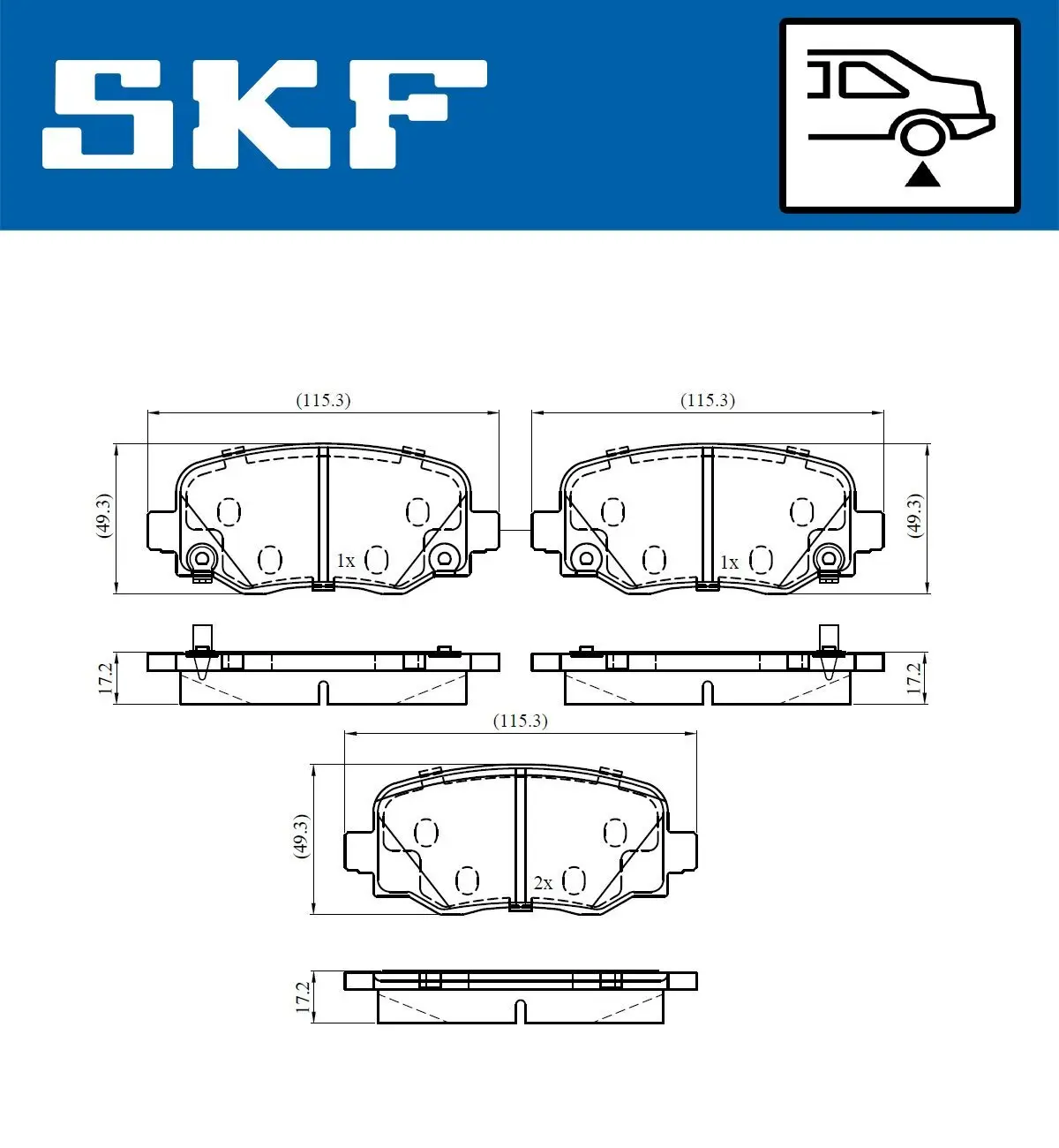 Bremsbelagsatz, Scheibenbremse SKF VKBP 90569 A Bild Bremsbelagsatz, Scheibenbremse SKF VKBP 90569 A