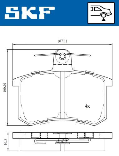 Bremsbelagsatz, Scheibenbremse SKF VKBP 90606 Bild Bremsbelagsatz, Scheibenbremse SKF VKBP 90606