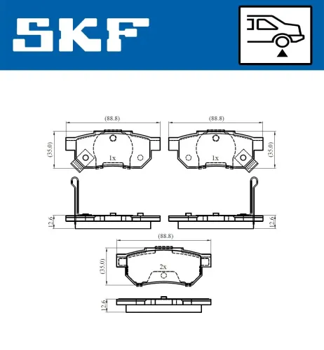 Bremsbelagsatz, Scheibenbremse SKF VKBP 90624 A Bild Bremsbelagsatz, Scheibenbremse SKF VKBP 90624 A