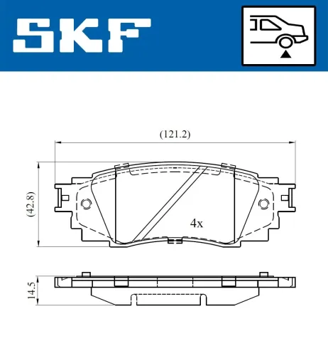 Bremsbelagsatz, Scheibenbremse SKF VKBP 90630 Bild Bremsbelagsatz, Scheibenbremse SKF VKBP 90630