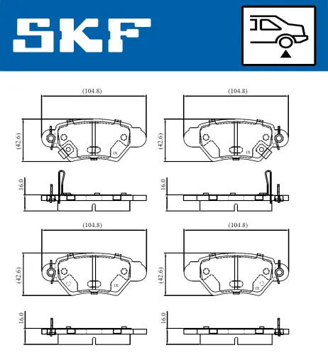 Bremsbelagsatz, Scheibenbremse SKF VKBP 90894 A Bild Bremsbelagsatz, Scheibenbremse SKF VKBP 90894 A