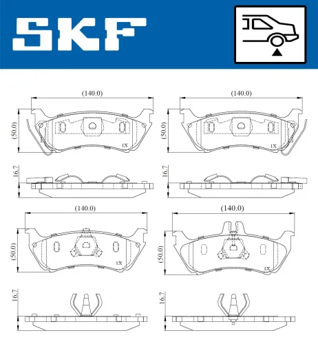 Bremsbelagsatz, Scheibenbremse SKF VKBP 91077 E Bild Bremsbelagsatz, Scheibenbremse SKF VKBP 91077 E