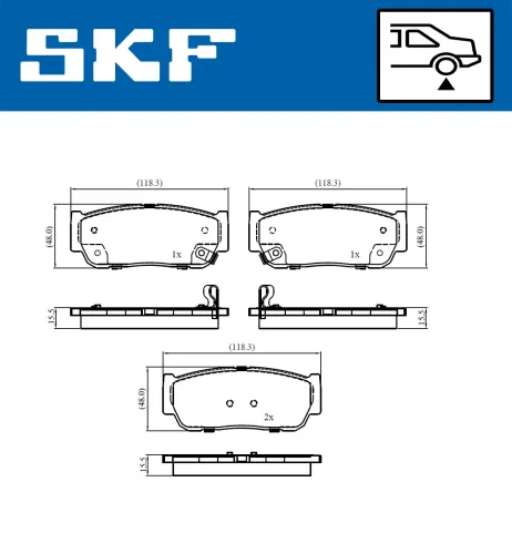 Bremsbelagsatz, Scheibenbremse SKF VKBP 91082 A Bild Bremsbelagsatz, Scheibenbremse SKF VKBP 91082 A