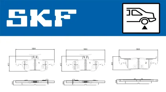 Bremsbelagsatz, Scheibenbremse Hinterachse SKF VKBP 91349 A Bild Bremsbelagsatz, Scheibenbremse Hinterachse SKF VKBP 91349 A