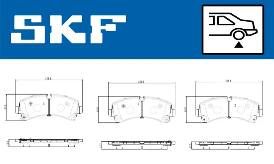 Bremsbelagsatz, Scheibenbremse Hinterachse SKF VKBP 91352 A Bild Bremsbelagsatz, Scheibenbremse Hinterachse SKF VKBP 91352 A