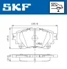 Bremsbelagsatz, Scheibenbremse Hinterachse SKF VKBP 91405 Bild Bremsbelagsatz, Scheibenbremse Hinterachse SKF VKBP 91405