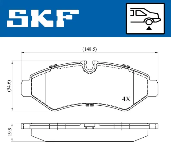 Bremsbelagsatz, Scheibenbremse Hinterachse SKF VKBP 91460 Bild Bremsbelagsatz, Scheibenbremse Hinterachse SKF VKBP 91460