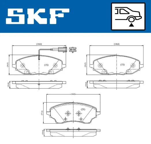Bremsbelagsatz, Scheibenbremse Hinterachse SKF VKBP 91478 E Bild Bremsbelagsatz, Scheibenbremse Hinterachse SKF VKBP 91478 E