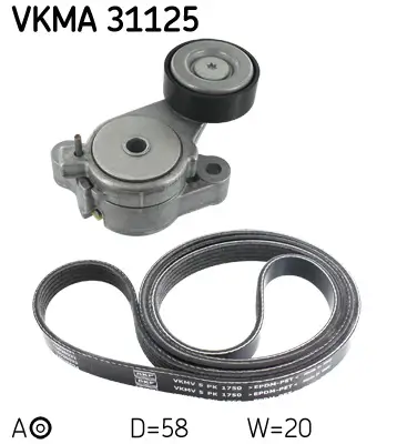 Keilrippenriemensatz SKF VKMA 31125 Bild Keilrippenriemensatz SKF VKMA 31125