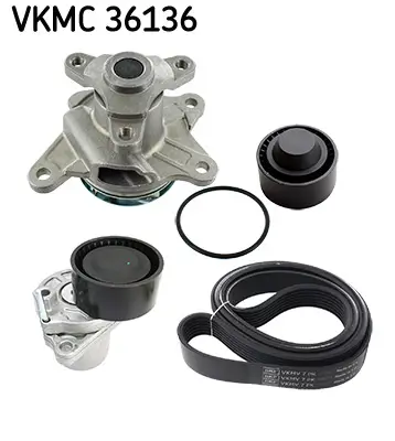 Wasserpumpe + Keilrippenriemensatz SKF VKMC 36136