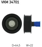 Umlenk-/Führungsrolle, Keilrippenriemen SKF VKM 34701