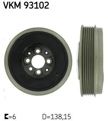 Riemenscheibe, Kurbelwelle SKF VKM 93102 Bild Riemenscheibe, Kurbelwelle SKF VKM 93102