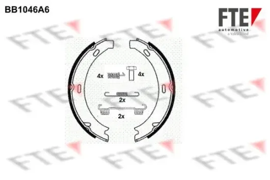 Bremsbackensatz, Feststellbremse FTE 9100007 Bild Bremsbackensatz, Feststellbremse FTE 9100007