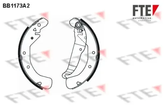 Bremsbackensatz Hinterachse FTE 9100038 Bild Bremsbackensatz Hinterachse FTE 9100038