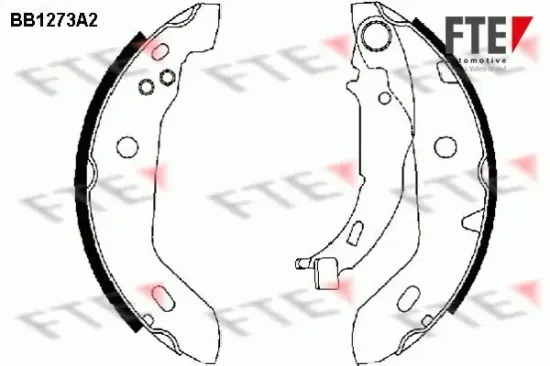 Bremsbackensatz Hinterachse FTE 9100059 Bild Bremsbackensatz Hinterachse FTE 9100059