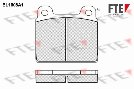 Bremsbelagsatz, Scheibenbremse Vorderachse FTE 9010001 Bild Bremsbelagsatz, Scheibenbremse Vorderachse FTE 9010001