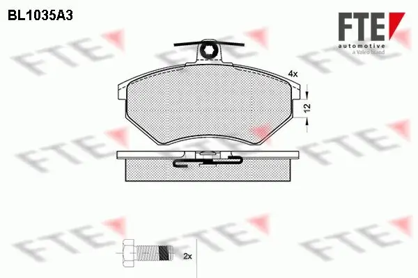 Bremsbelagsatz, Scheibenbremse Vorderachse FTE 9010015