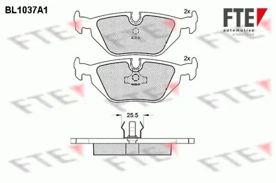 Bremsbelagsatz, Scheibenbremse Hinterachse FTE 9010017 Bild Bremsbelagsatz, Scheibenbremse Hinterachse FTE 9010017