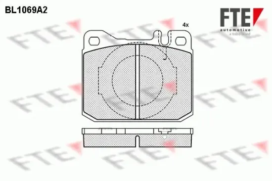 Bremsbelagsatz, Scheibenbremse Vorderachse FTE 9010022 Bild Bremsbelagsatz, Scheibenbremse Vorderachse FTE 9010022