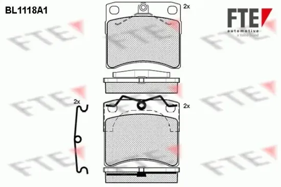 Bremsbelagsatz, Scheibenbremse Vorderachse FTE 9010031 Bild Bremsbelagsatz, Scheibenbremse Vorderachse FTE 9010031