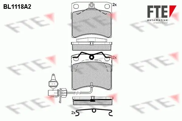 Bremsbelagsatz, Scheibenbremse Vorderachse FTE 9010032