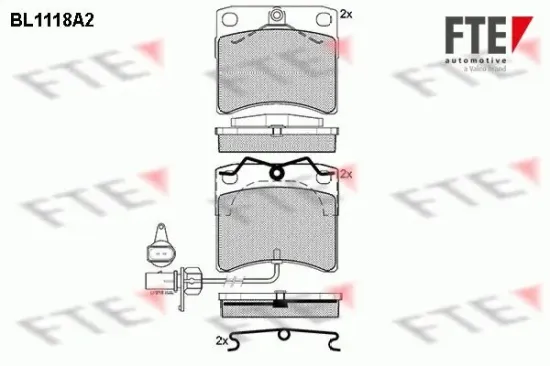 Bremsbelagsatz, Scheibenbremse Vorderachse FTE 9010032 Bild Bremsbelagsatz, Scheibenbremse Vorderachse FTE 9010032