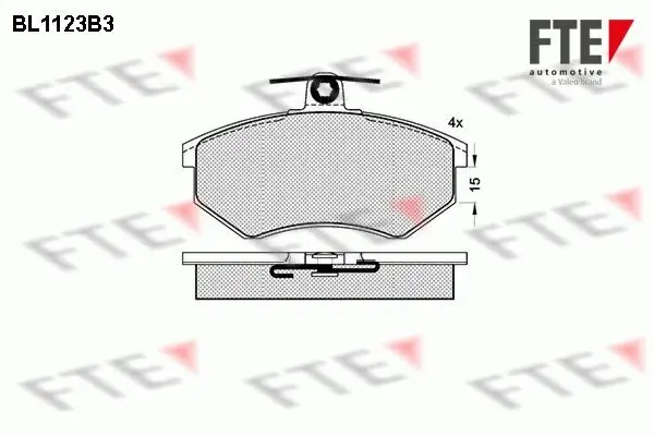 Bremsbelagsatz, Scheibenbremse Vorderachse FTE 9010036
