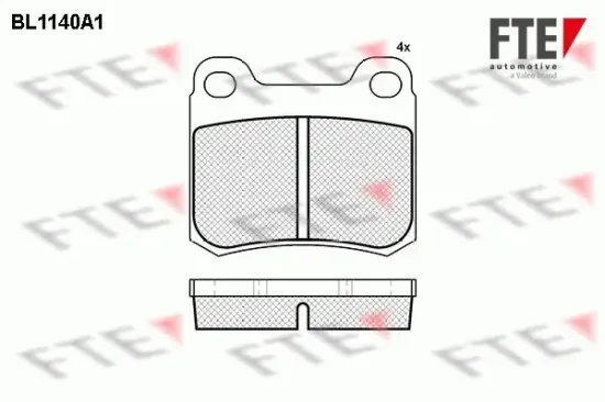 Bremsbelagsatz, Scheibenbremse Hinterachse FTE 9010039 Bild Bremsbelagsatz, Scheibenbremse Hinterachse FTE 9010039