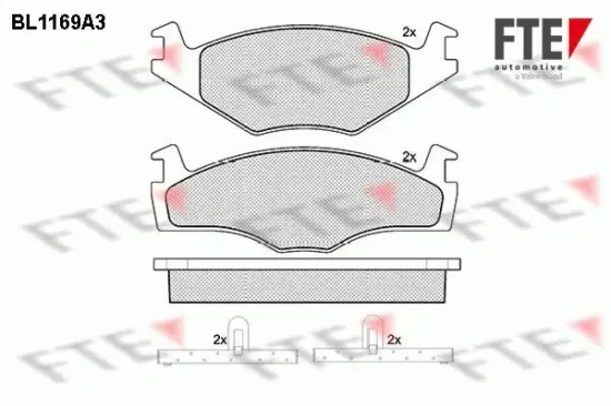 Bremsbelagsatz, Scheibenbremse Vorderachse FTE BL1169A3 Bild Bremsbelagsatz, Scheibenbremse Vorderachse FTE BL1169A3