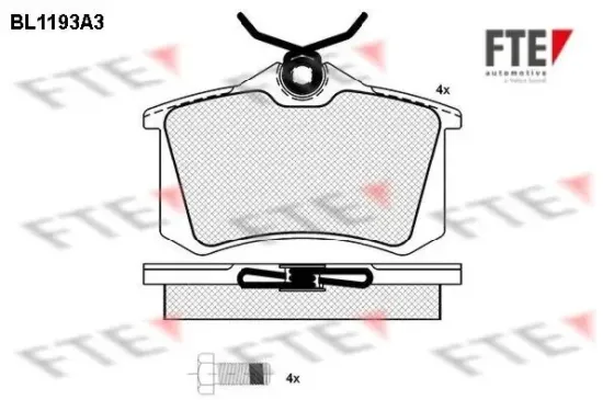 Bremsbelagsatz, Scheibenbremse Hinterachse FTE 9010051 Bild Bremsbelagsatz, Scheibenbremse Hinterachse FTE 9010051