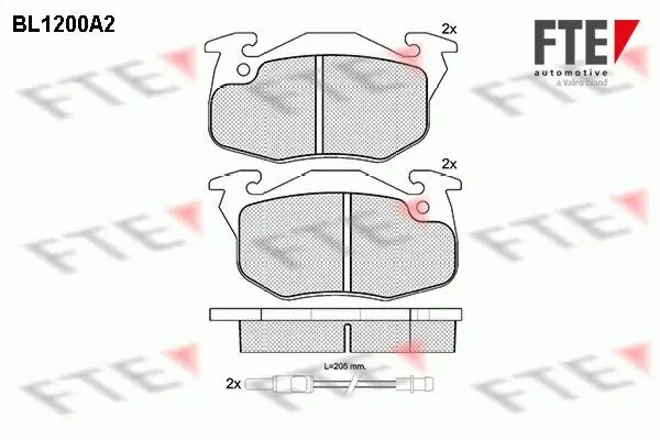 Bremsbelagsatz, Scheibenbremse Vorderachse FTE 9010057