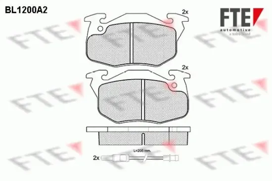 Bremsbelagsatz, Scheibenbremse Vorderachse FTE 9010057 Bild Bremsbelagsatz, Scheibenbremse Vorderachse FTE 9010057