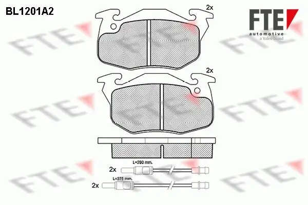 Bremsbelagsatz, Scheibenbremse Vorderachse FTE 9010058