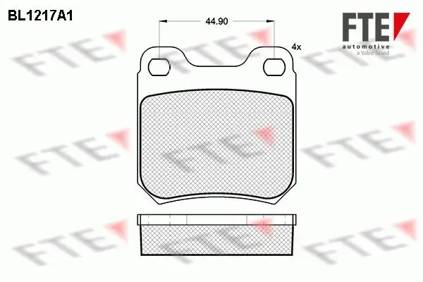 Bremsbelagsatz, Scheibenbremse Hinterachse FTE 9010064