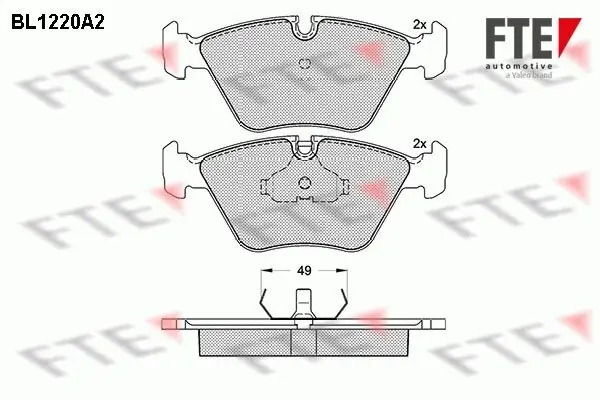 Bremsbelagsatz, Scheibenbremse Vorderachse FTE 9010066