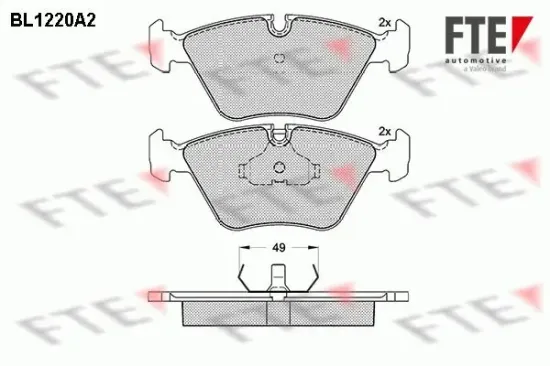 Bremsbelagsatz, Scheibenbremse Vorderachse FTE 9010066 Bild Bremsbelagsatz, Scheibenbremse Vorderachse FTE 9010066