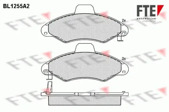 Bremsbelagsatz, Scheibenbremse Vorderachse FTE 9010078 Bild Bremsbelagsatz, Scheibenbremse Vorderachse FTE 9010078