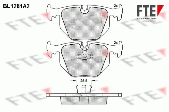 Bremsbelagsatz, Scheibenbremse FTE BL1281A2 Bild Bremsbelagsatz, Scheibenbremse FTE BL1281A2