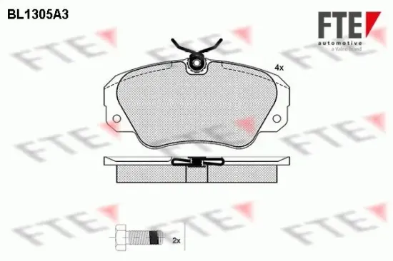 Bremsbelagsatz, Scheibenbremse Vorderachse FTE 9010097 Bild Bremsbelagsatz, Scheibenbremse Vorderachse FTE 9010097