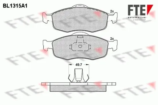 Bremsbelagsatz, Scheibenbremse Vorderachse FTE 9010103 Bild Bremsbelagsatz, Scheibenbremse Vorderachse FTE 9010103