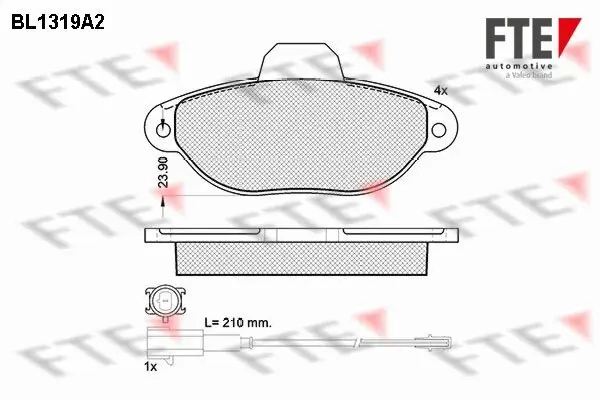 Bremsbelagsatz, Scheibenbremse FTE 9010107