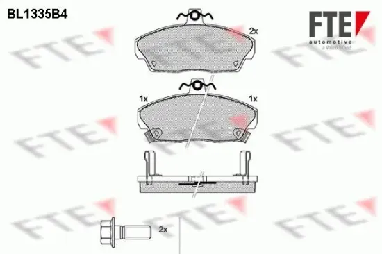 Bremsbelagsatz, Scheibenbremse Vorderachse FTE 9010126 Bild Bremsbelagsatz, Scheibenbremse Vorderachse FTE 9010126
