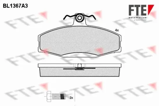 Bremsbelagsatz, Scheibenbremse Vorderachse FTE 9010144 Bild Bremsbelagsatz, Scheibenbremse Vorderachse FTE 9010144