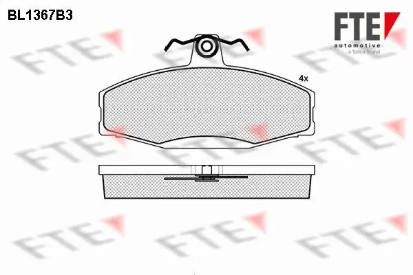 Bremsbelagsatz, Scheibenbremse Vorderachse FTE 9010145