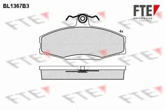 Bremsbelagsatz, Scheibenbremse Vorderachse FTE 9010145 Bild Bremsbelagsatz, Scheibenbremse Vorderachse FTE 9010145