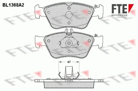 Bremsbelagsatz, Scheibenbremse Vorderachse FTE 9010146 Bild Bremsbelagsatz, Scheibenbremse Vorderachse FTE 9010146