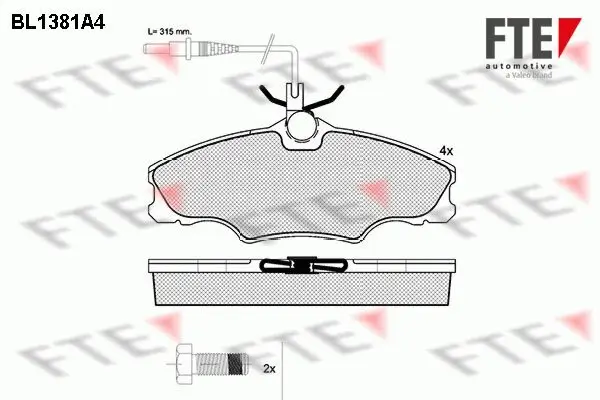 Bremsbelagsatz, Scheibenbremse FTE 9010155 Bild Bremsbelagsatz, Scheibenbremse FTE 9010155